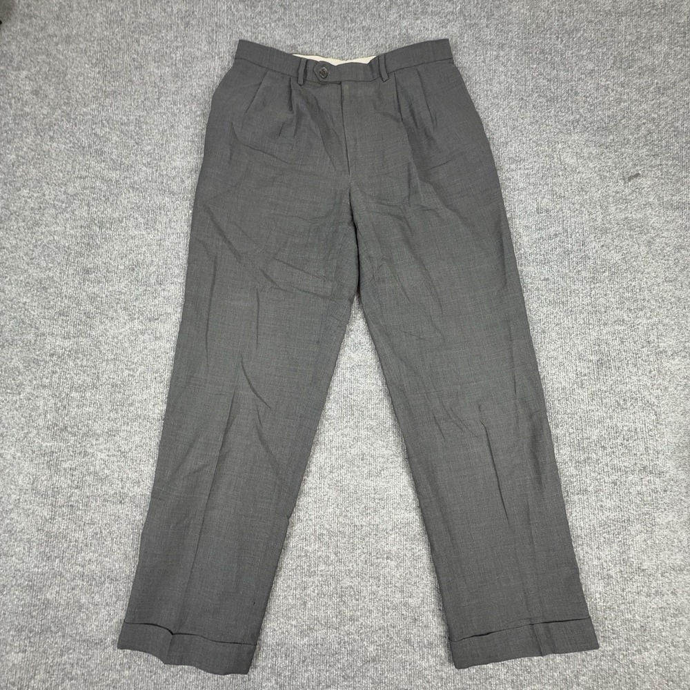 Lauren Ralph Lauren Pants Mens 34x30 Gray Total Comfort Pleated Dress Slacks